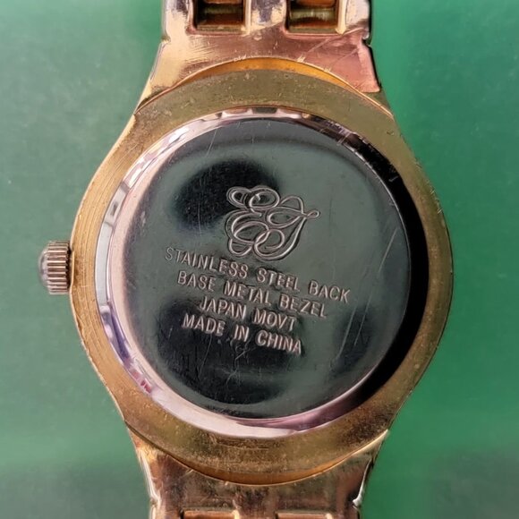 Beautiful Vintage EJ Quartz watch with rhinestones (runs GREAT) 7'' band - Picture 7 of 10